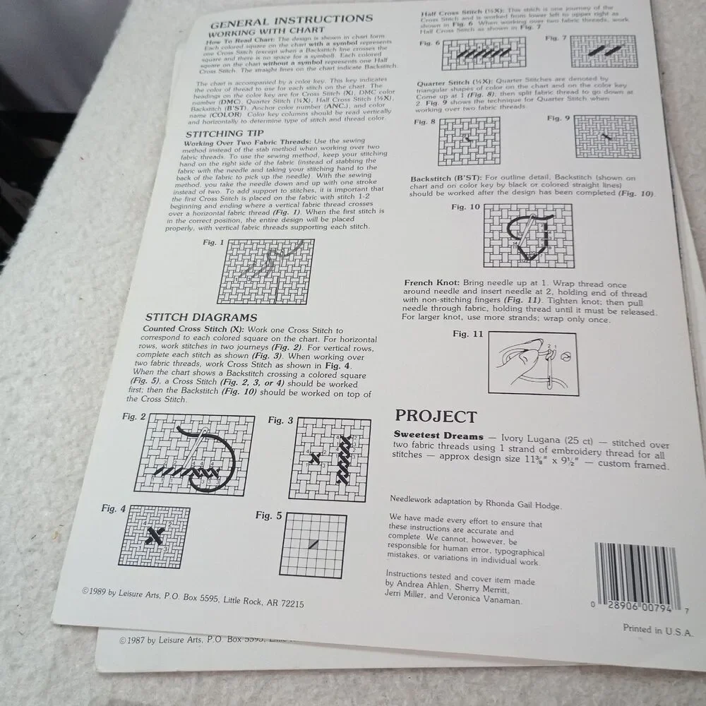 Vintage Leisure Arts Baby Cross Stitch Patterns Lot 2 Keepsakes Sweetest Dreams